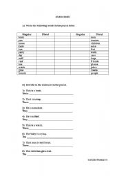 English worksheet: PLURAL forms