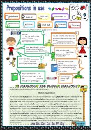 English Worksheet: Prepositions in use (7) - At School (editable with key)