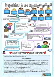 Prepositions in use (8) - Computers (editable with key)