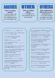 English Worksheet:  ANOTHER, OTHER, OTHERS