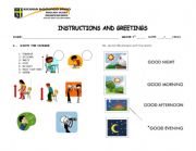 English Worksheet: GREETINGS AND INSTRUTIONS