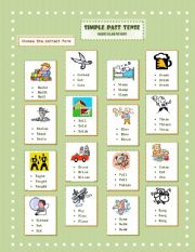 English Worksheet: SIMPLE PAST TENSE- irregular verbs