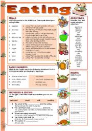 English Worksheet: Eating