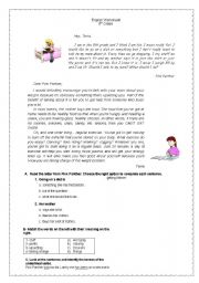 English Worksheet: a letter to problem page