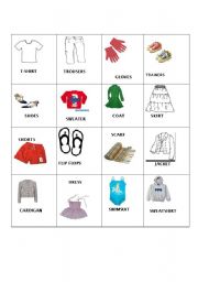 English Worksheet: Bingo clothes