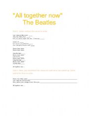 English Worksheet: All together now, The Beatles