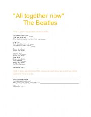 English worksheet: All together now, The Beatles