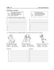 English Worksheet: Past Prograssive / Past Continuous [ two pages] with exercises - full editable