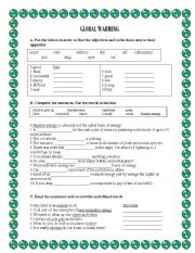 English Worksheet: Global Warming