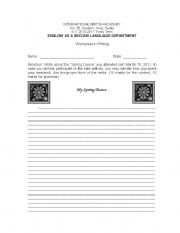 English Worksheet: My Spring Dance
