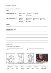 English Worksheet: Worksheets for the film Shrek