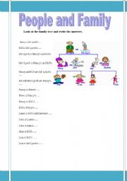 English Worksheet: Family members