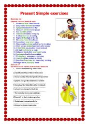 English Worksheet: Present Simple set of 4 exercises 