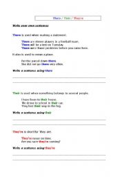 English worksheet: There Their Theyre