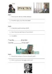 English Worksheet: Invictus movie in one lesson!