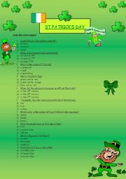 English Worksheet: St Patricks Day