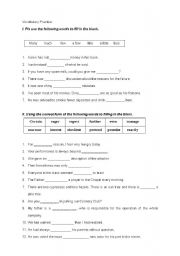 English Worksheet: Using the correct form of words