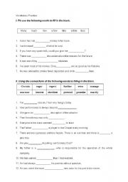 English worksheet: Using the correct form of words