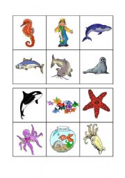 English Worksheet: Sea animals bingo - 1 of 3