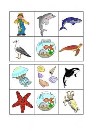 English Worksheet: Sea animals bingo - 2 of 3