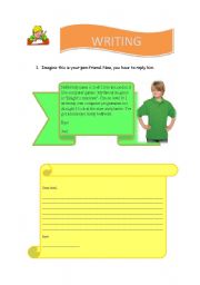 English Worksheet: Write a letter to a penfriend