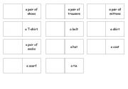 English worksheet: Clothes domino