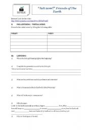 English Worksheet: Act Now! Campaign against Climate Change