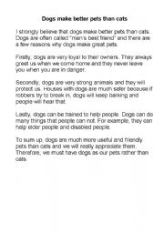 essay on why dogs are better than cats