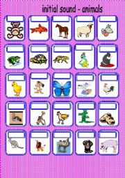 English Worksheet: initial sound - animals