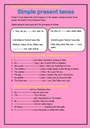 English Worksheet: simple present tense