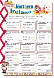 English Worksheet: Northern Ireland Quiz