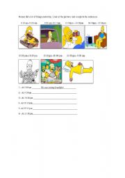 English Worksheet: Past continuous with homer