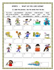 English Worksheet: Like / dont like / be good at + ing