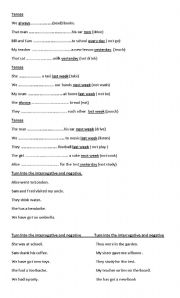 English Worksheet: tenses
