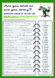 English Worksheet: Adjectives ending in -ed and -ing