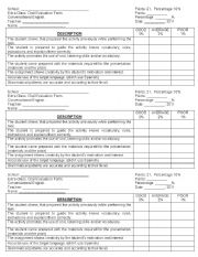 English Worksheet: EVALUATION FORM. ORAL PRESENTATION OF GAMES THAT PROMOTE SPEAKING. 