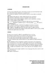 English worksheet: Crossword