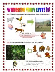 English worksheet: Where do they live (part I)