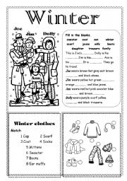 English Worksheet: Winter 