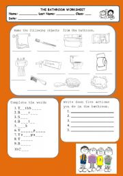 English Worksheet: THE BATHROOM