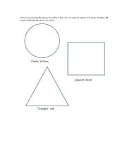 English worksheet: geomectric figures