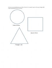 English Worksheet: geomectric figures