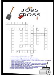 English Worksheet: Jobs Crossword_updated version
