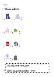 English Worksheet: clothes