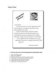 English worksheet: Helpful Henry (Student Bs letter)