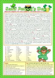 English Worksheet: SAINT PATRICKS DAY.