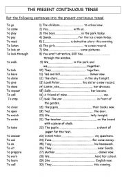 English Worksheet: The present continuous tense