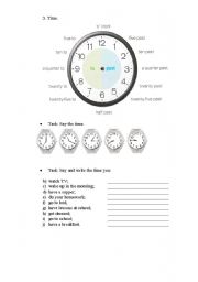 English Worksheet: Time/Daily Activities