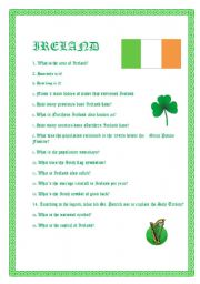 English Worksheet: INTRODUCING IRELAND - VIDEO SESSION (2,21