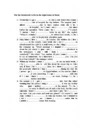 English worksheet: verb tenses